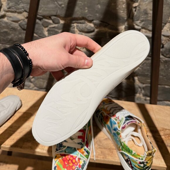 Christian Louboutin White Floral Satin Louis Junior Low-top Sneakers - Picture 12 of 14